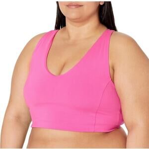 Essentials Sports Bra Womens Plus Size 5X Neon Pink Racerback Workout Activewear